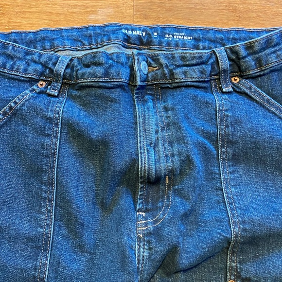 16T OLD NAVY Classic Blue High-Waisted OG Straight Utility Jeans - Picture 5 of 12